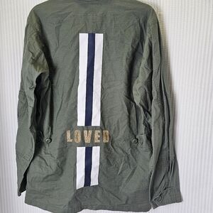 Hipchik Couture Loved‎ Jacket Army Green Pockets Tactical Grunge